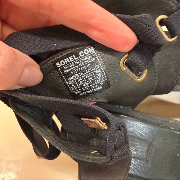 Sorel Joanie Wrap Wedge Leather Sandals - Picture 12 of 16